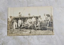 Antique RPPC Railroad Work Crew Track Construction Men w/ Tools Pistol Early... picture