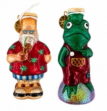 Two Vintage Christopher Radko Little Light Covers Beach Santa And Frog picture