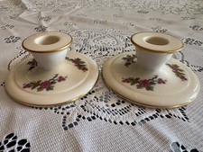 2 Lenox MING-BIRDS Candle Holders Green Black Back stamp 1917-1963 MINT picture