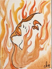 X-Men: Dark Phoenix - 12x16 Canvas Original Art Randall Chm w/COA- NOT a Print picture