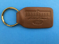 Ford Eddie Bauer Leather Keychain Brown & Gold picture