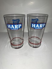 Harp Lager Beer Glasses Set of 2 Brand New 20 Ounce Pints Irish Lager RARE picture