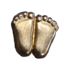 Vtg 1979 Footprints Precious Baby Feet Pro Life Signed V. Evers Lapel Pin picture