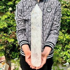 6.4LB Natural Clear Quartz TowerObelisk Point Polished Crystal WandHealing Decor picture