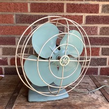 General Electric Oscillating Fan F13S107 Teal Blue 10” Working Read Description picture