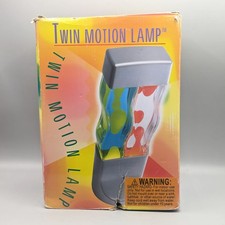 New Vintage Twin Double Wavy Motion Lava Glitter Lamp Yellow Blue picture