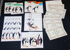 21 Vintage Penguin & Floral Note Cards Sunshine Cape Shore Envelopes Blank picture