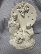 Vintage 2000 Ceramic Tea Light Holder Nativity Scene picture
