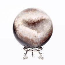 1410g Natural cherry blossom agate Geode Sphere Crystal Ball reiki Energy Decor picture