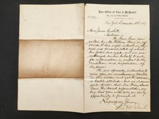 1869 antique VOSE & McDANIEL LAW OFFICE ny LETTERHEAD estate LETTER CUTHELL picture