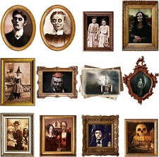 Outus 12 Pcs Halloween Haunted Pictures Gothic Horror Portraits Decor | Vintage picture
