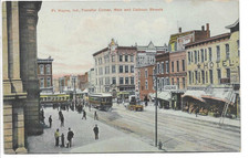 ANTIQUE Postcard      MAIN AND CALHOUN STREETS  -  FORT WAYNE, INDIANA picture