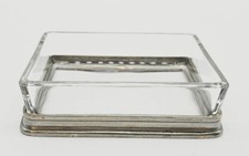 MATCH Pewter and Glass Soap Dish Cosi Tabellini made in Italy Rectangle picture
