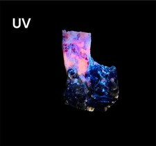 43g. Fluorescent Bi-Color Sapphire Crystals on Mica Matrix -  Afghanista picture