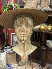 Antique RARE FRENCH Papier Mache Mannequin Hat Display General Store picture