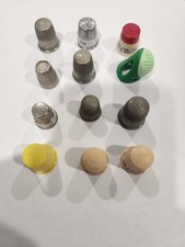 Lot of 12 Vintage Various Sized Thimbles Sewing Collectibles picture