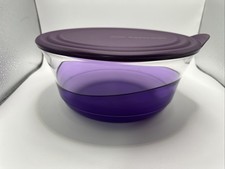 Tupperware 9 1/2cup Sheerly Elegant Acrylic Bowl purple New picture
