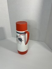 Vintage Termolar Thermos Red White Gray picture