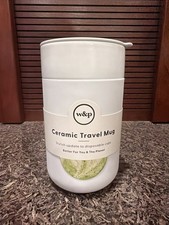 NEW Discontinued W&P Porter Ceramic Travel Mug Pastel Light Blue 16 oz picture
