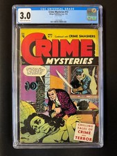 CRIME MYSTERIES #12 CGC 3.0  RARE Crime  Horror BONDAGE Cvr-EXCEL Colors/NEW Cas picture
