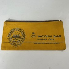 Vintage City National Bank Lawton OK 50th Anniversary Canvas Coin Bag 1951 picture