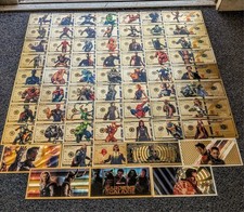 Ultra Rare 64 pc *COMPLETE* 24k Gold Foil Plated Marvel Super Hero Banknote Set picture