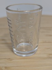 Vintage Clear Glass Measuring Shot Glass Teaspoon Tablespoon Medicine Cup 2.25