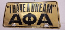 Vintage Alpha Phi Alpha Fraternity Booster License Plate Metal 