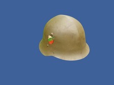 BULGARIAN M36C COMBAT HELMET LEATHER LINER & CHINSTRAP TRI COLOR DECAL ORIGINAL picture