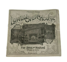 Antique Lowell Opera House Programme 1895 The Cotton King Fay Bros & Hosford MA picture