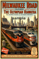 The Olympian and Hiawatha RR train poster  17
