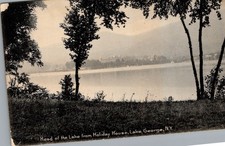 Holiday House Head of Lake George NY Postcard 1910s Rotograph Sepia Collotype picture