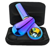 4 Inch Stainless Steel Magnetic Spoon Tobacco Smoking Metal Pipe 15 Filters Case picture