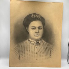 Set of Two (2) Antique Sepia Toned Portrait Photographs picture