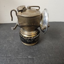 Antique Just Rite Carbide Lamp Brass Miners Light Streamlined Air Cool Grip USA picture