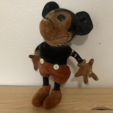 Rare Vintage 1930s 16” Borgfeldt/Charlotte Clark Velvet Mickey Mouse Doll STAMP picture