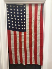 Vtg Annin Sterling 48 Star Wool American Flag 3x5 Sewn Applique Stars WWII Era picture