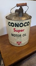 Vintage CONOCO SUPER  Motor Oil 5 Gallon Can EMPTY TIN Made In USA picture