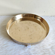 1920s Vintage Beautiful Flower Engraved Bronze Plate Kitchenware Decorative MT94 picture