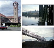 Vintage Portland Union Station Cars Go By Train Bridge of the Gods Negatives picture