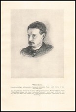 1929 William James Psychologist Pragmatic Philosophy Pencil Drawing Art Print Ad picture