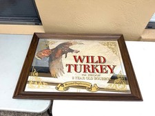 Vintage LARGE Wild Turkey 101 Proof Bourbon Bar Mirror 36