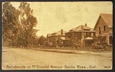 Santa Rosa California McDonald Avenue Homes Residences VTG Postcard Posted 1913 picture