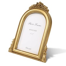 5x7 Vintage Picture Frame Resin Arch Gold Photo Frame Bridal-style bow knots picture