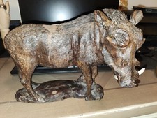 Fine Antique 12” Swiss Black Forest Carved Nutwood Wild Boar – Brienz, c. 1900 picture