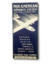 1934 Pan American Airways System Timetable Passenger Tariffs Brochure Pan Am Com picture