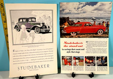 Vintage Studebaker 8 & Commander Starlight Coupe Automobile Advertisements picture