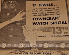 Vintage Advertisement, WA, 1962, JC PENNEY STORE, 60th Anniversary Sale, Watches picture