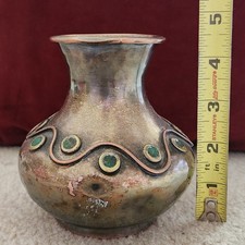 Vintage LOS CASTILLO Mexico Silver Plated Vase -  Damaged Parts Repair picture