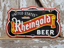 VINTAGE RHEINGOLD BEER PORCELAIN SIGN BAR RESTAURANT PUB ALCOHOL TAVERN ALE BREW picture